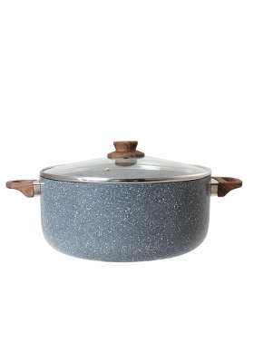 PLUMM Get Ceramic Deep Fry Pan Grey | 1.8 L | 1.9 Qt | 24 cm | 9.4 Inch | Induction Compatible | PFOA Free | Non-Stick
