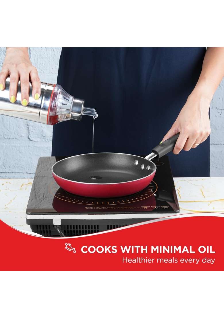 Vinod Zest Inducto Aluminium Non Stick Frypan | 22 cm | 8.7 Inch | Induction Compatible - Indya