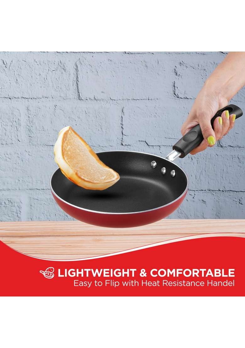Vinod Zest Inducto Aluminium Non Stick Frypan | 22 cm | 8.7 Inch | Induction Compatible - Indya