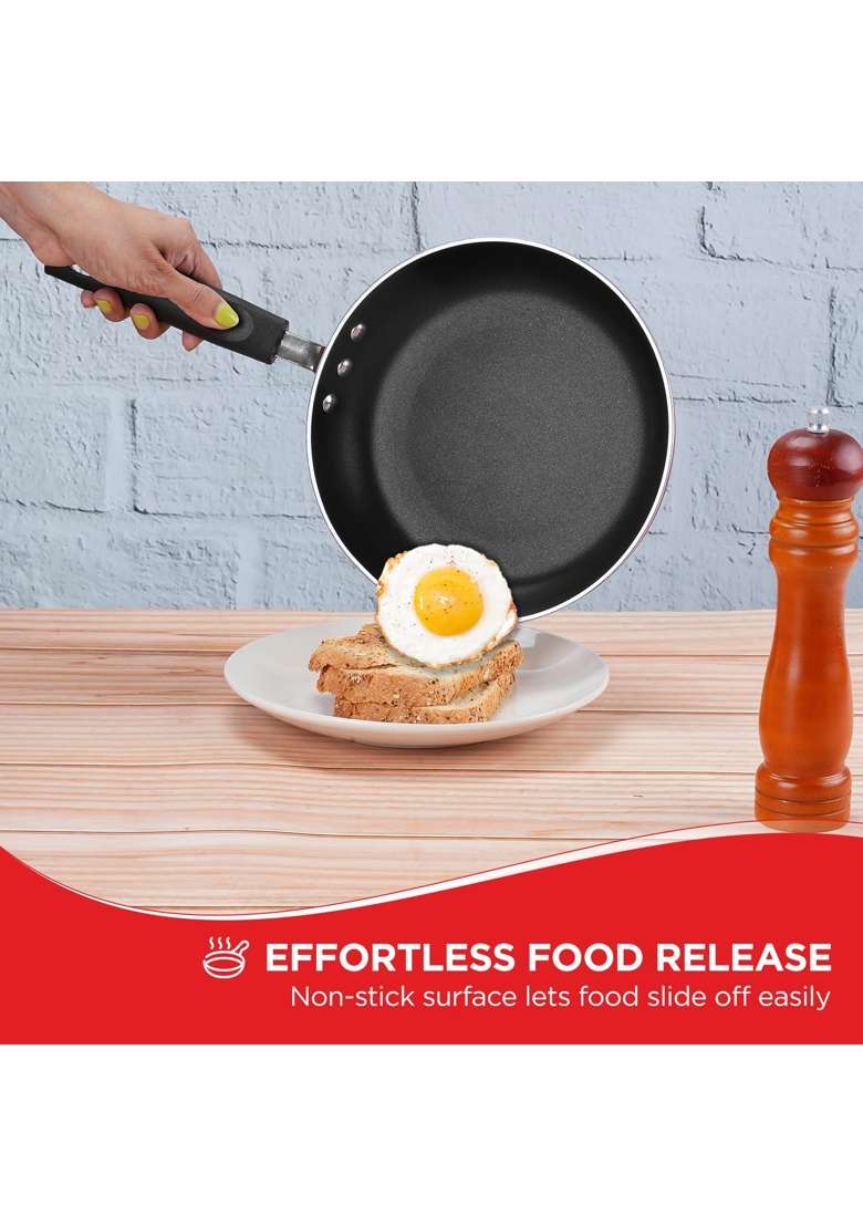 Vinod Zest Inducto Aluminium Non Stick Frypan | 22 cm | 8.7 Inch | Induction Compatible - Indya