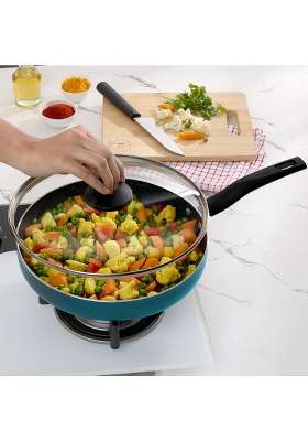 Borosil ProChef Non-Stick Deep Pan with Lid | 24 cm | 9.4 Inch | PFOA Free