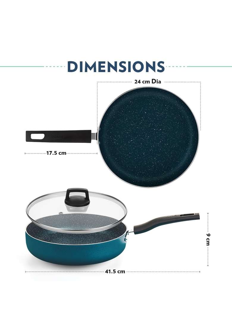 Borosil ProChef Non-Stick Deep Pan with Lid | 24 cm | 9.4 Inch | PFOA Free - Indya