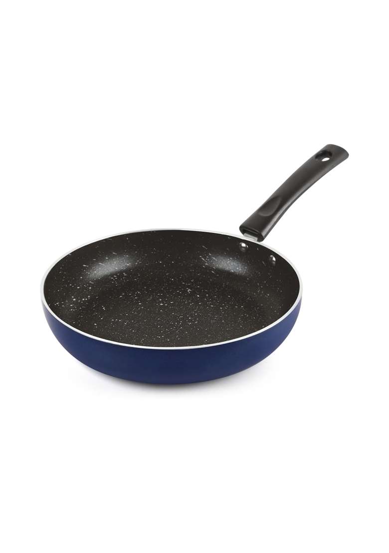 CELLO Regal Non Stick Blue Fry Pan with Spatter | 22 cm | 8.7 Inch | Induction Compatible - Indya