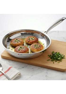 SOLARA Triply Stainless Steel Fry Pan | 20 cm | 7.9 Inch | Induction Compatible | Heavy Bottom | PFOA Free
