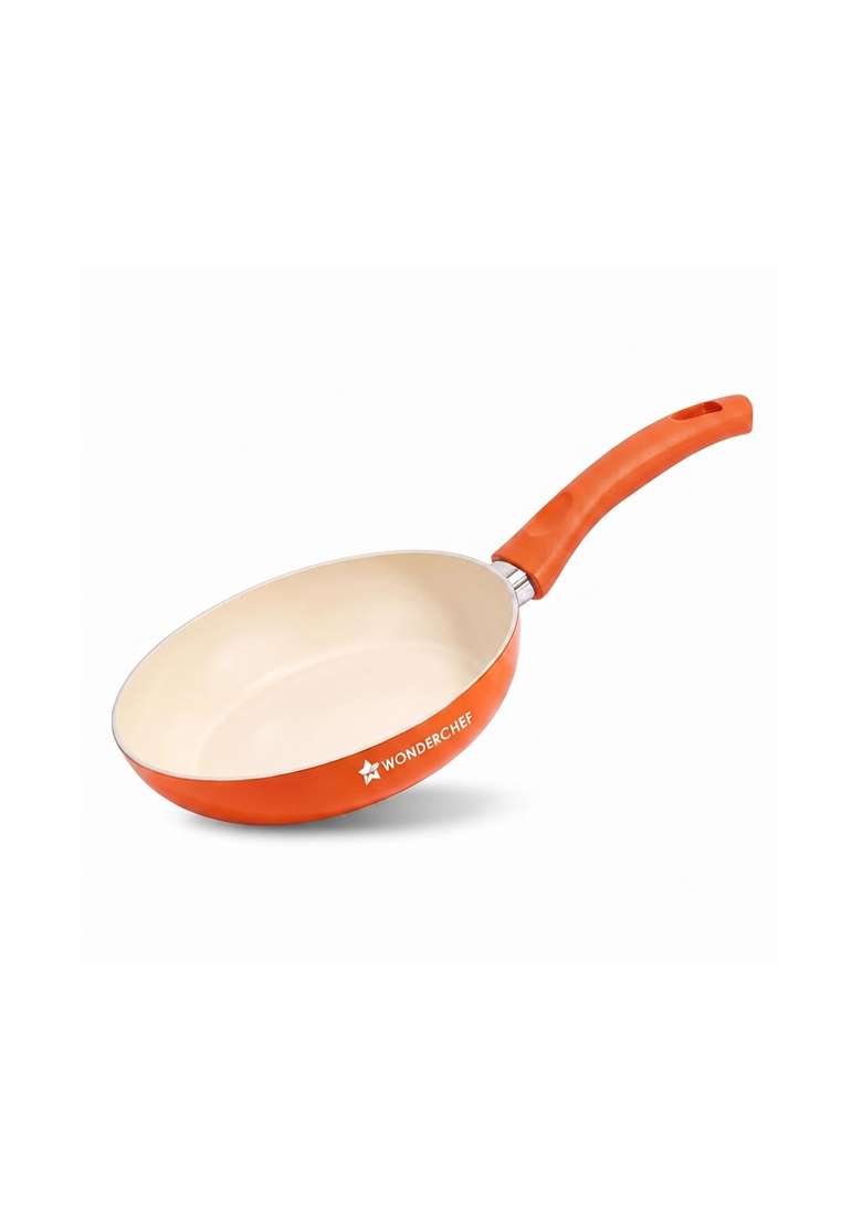 Wonderchef Natura Ceramic Fry Pan for Cooking | 1.2 L | 1.3 Qt | 20 cm | 7.9 Inch | Induction Compatible | PFOA Free | Non-Toxic - Indya