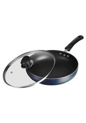 Vinod Zest Aluminium Non Stick Deep Frypan with Glass Lid | 28 cm | 11 Inch