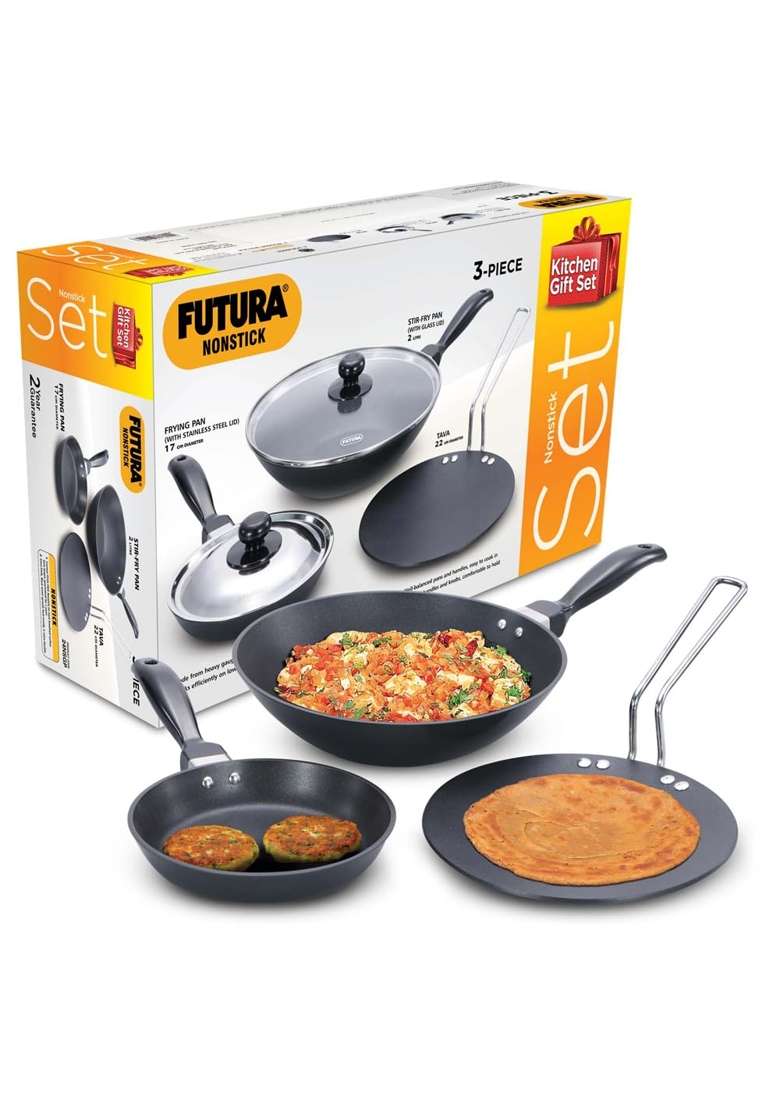 Hawkins Futura Nonstick Kitchen Gift Set | 2 L | 2.1 Qt | 17 cm | 6.7 Inch | With Lid - Indya