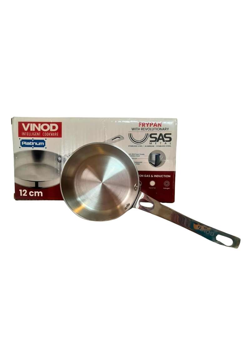 Vinod Platinum Triply Stainless Steel Mini Frypan | 12 cm | 4.7 Inch | Induction Compatible - Indya
