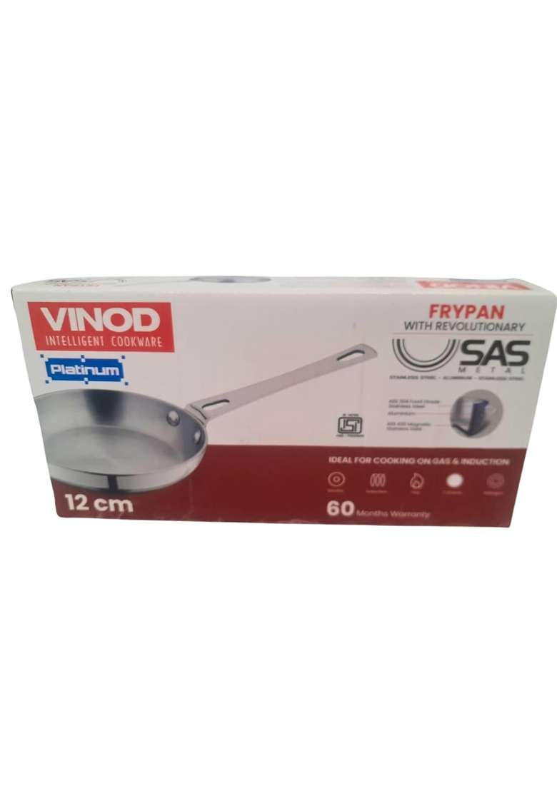 Vinod Platinum Triply Stainless Steel Mini Frypan | 12 cm | 4.7 Inch | Induction Compatible - Indya