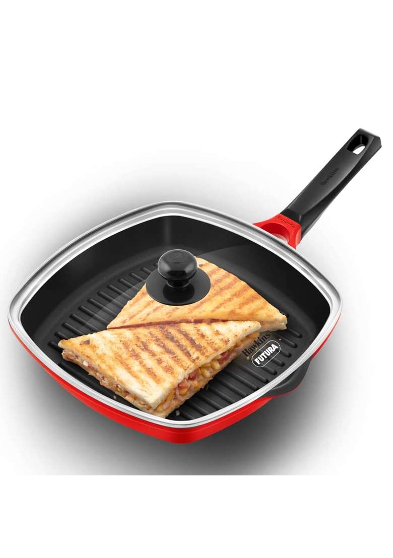 Hawkins Grill Pan with Glass Lid | 30 cm | 11.8 Inch - Indya