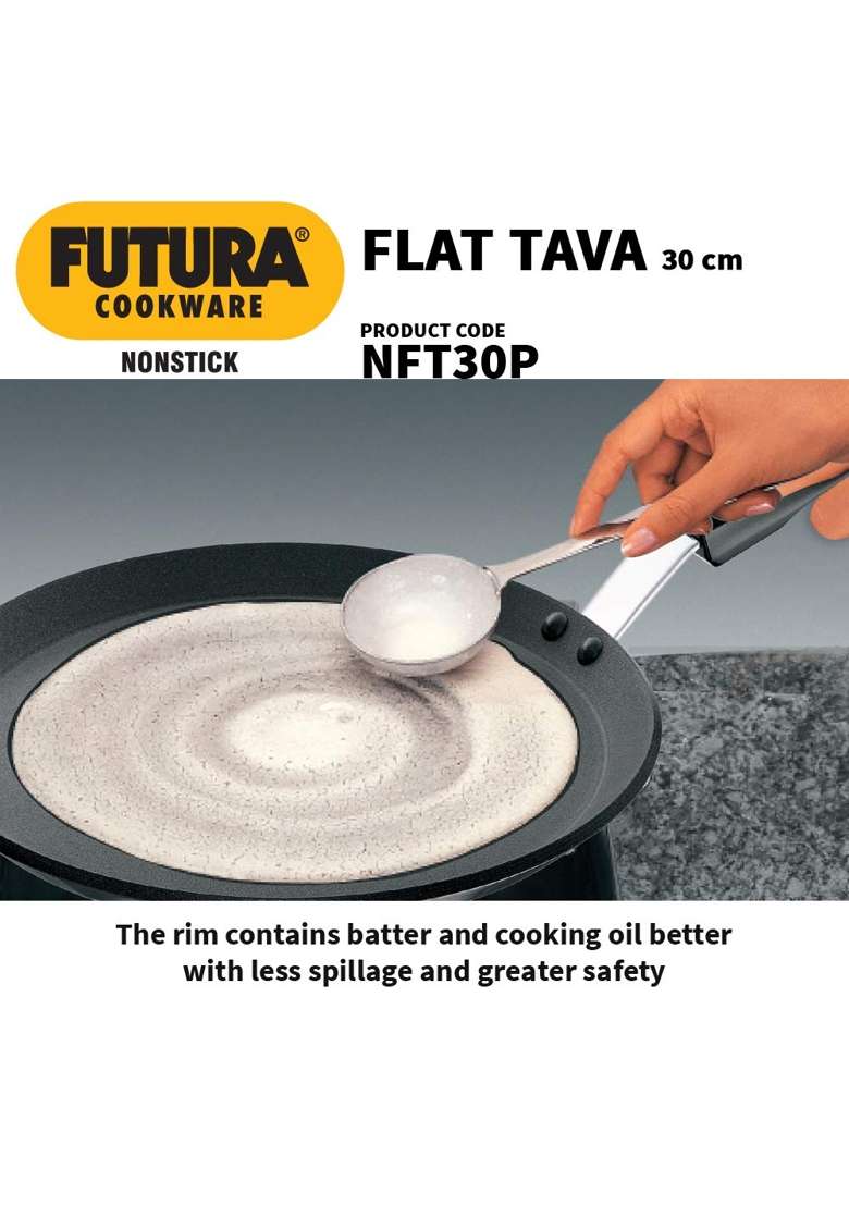 Hawkins Futura Flat Tava Flat Griddle | 30 cm | 11.8 Inch | Non-Stick - Indya