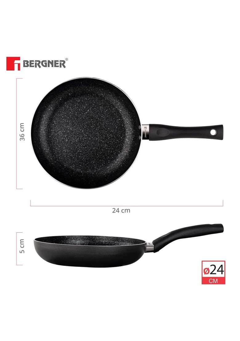 BERGNER Essential Plus 5-Layer Non-Stick Coated Frypan | 24 cm | 9.4 Inch | Induction Compatible | PFOA Free - Indya