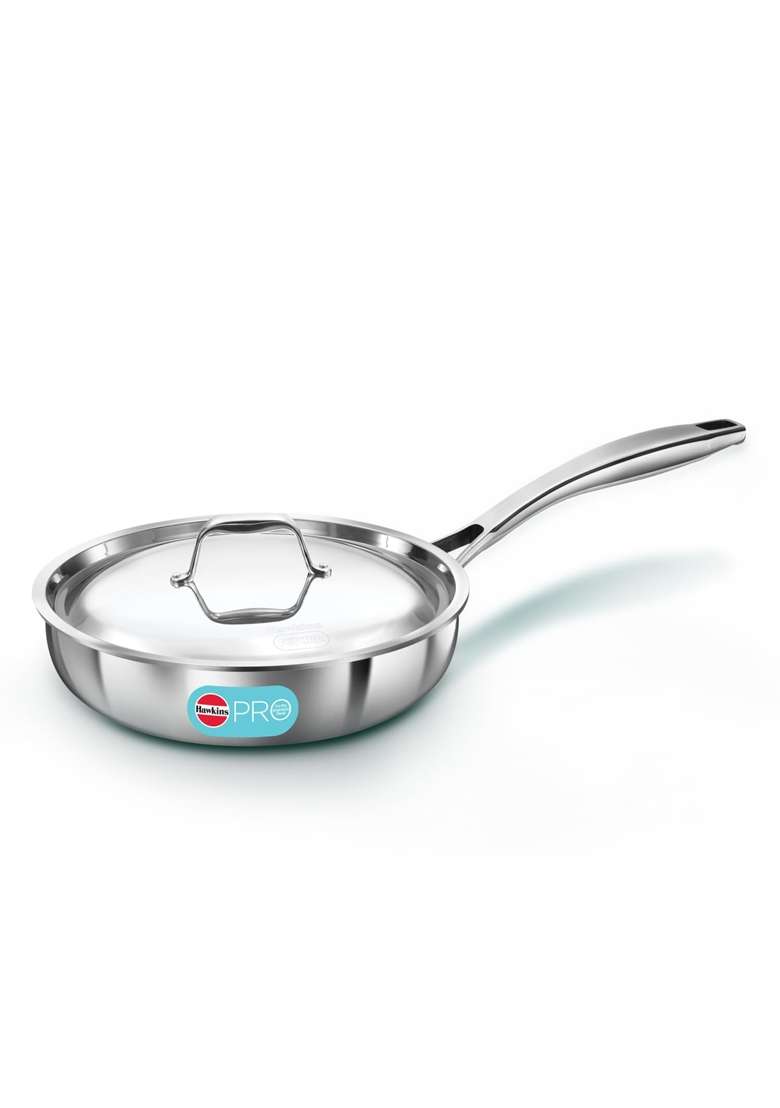 Hawkins Pro Frying Pan | 22 cm | 8.7 Inch | Tri-Ply - Indya