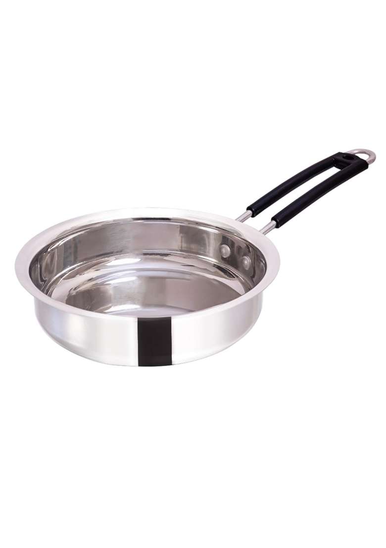 KC Stainless Steel Frying Pan | 1.2 L | 1.3 Qt | 19 cm | 7.5 Inch | Induction Compatible - Indya