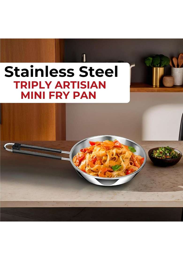 Camro Triply Artisian Mini Fry Pan | 500 ml | 16.9 fl oz | Induction Compatible - Indya