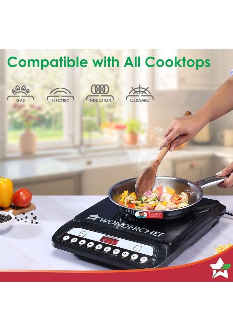 Wonderchef Stella Triply Stainless Steel Fry Pan | 1 L | 1.1 Qt | 20 cm | 7.9 Inch | Induction Compatible | Non-Toxic - Indya