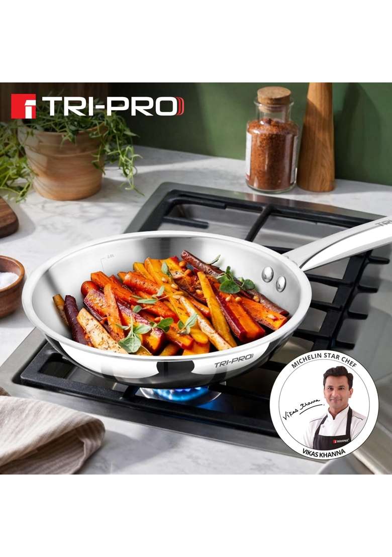 BERGNER TriPro Triply Stainless Steel | 1.4 L | 1.5 Qt | 22 cm | 8.7 Inch | Induction Compatible - Indya