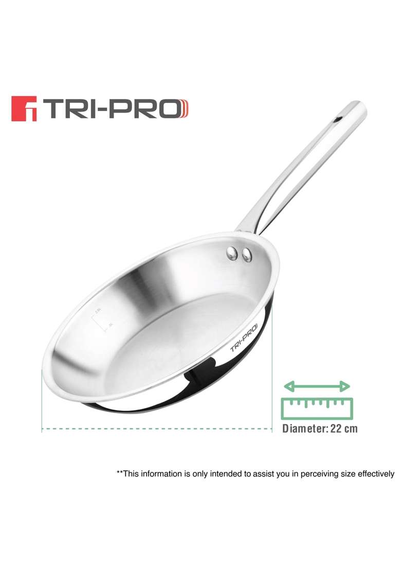 BERGNER TriPro Triply Stainless Steel | 1.4 L | 1.5 Qt | 22 cm | 8.7 Inch | Induction Compatible - Indya