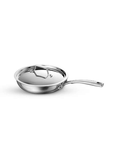 TRAMONTINA Stainless Steel Aeion Triply Fry Pan with SS 304 Lid | 20 cm | 7.9 Inch | Induction Compatible | Non-Toxic