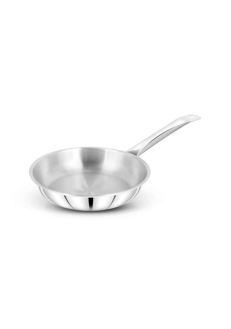 Pigeon Tristeel Triply Stainless Steel Frypan with Lid | 2000 ml | 67.6 fl oz | 24 cm | 9.4 Inch | Induction Compatible | Heavy Bottom - Indya