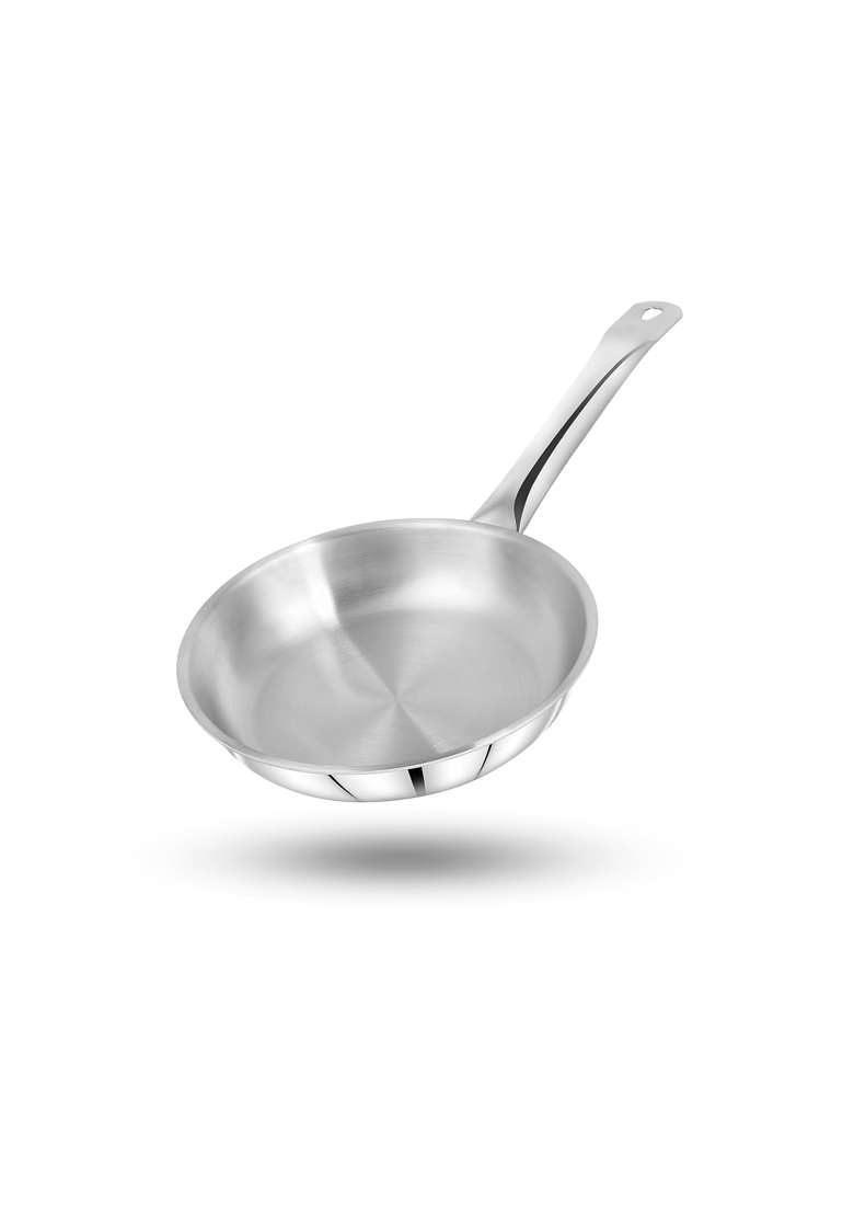 Pigeon Tristeel Triply Stainless Steel Frypan with Lid | 2000 ml | 67.6 fl oz | 24 cm | 9.4 Inch | Induction Compatible | Heavy Bottom - Indya