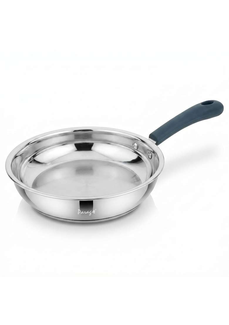 Parage Stainless Steel Frying Pan Deep Fry Pan | 1500 ml | 50.7 fl oz | 24 cm | 9.4 Inch | Induction Compatible | Tri-Ply - Indya