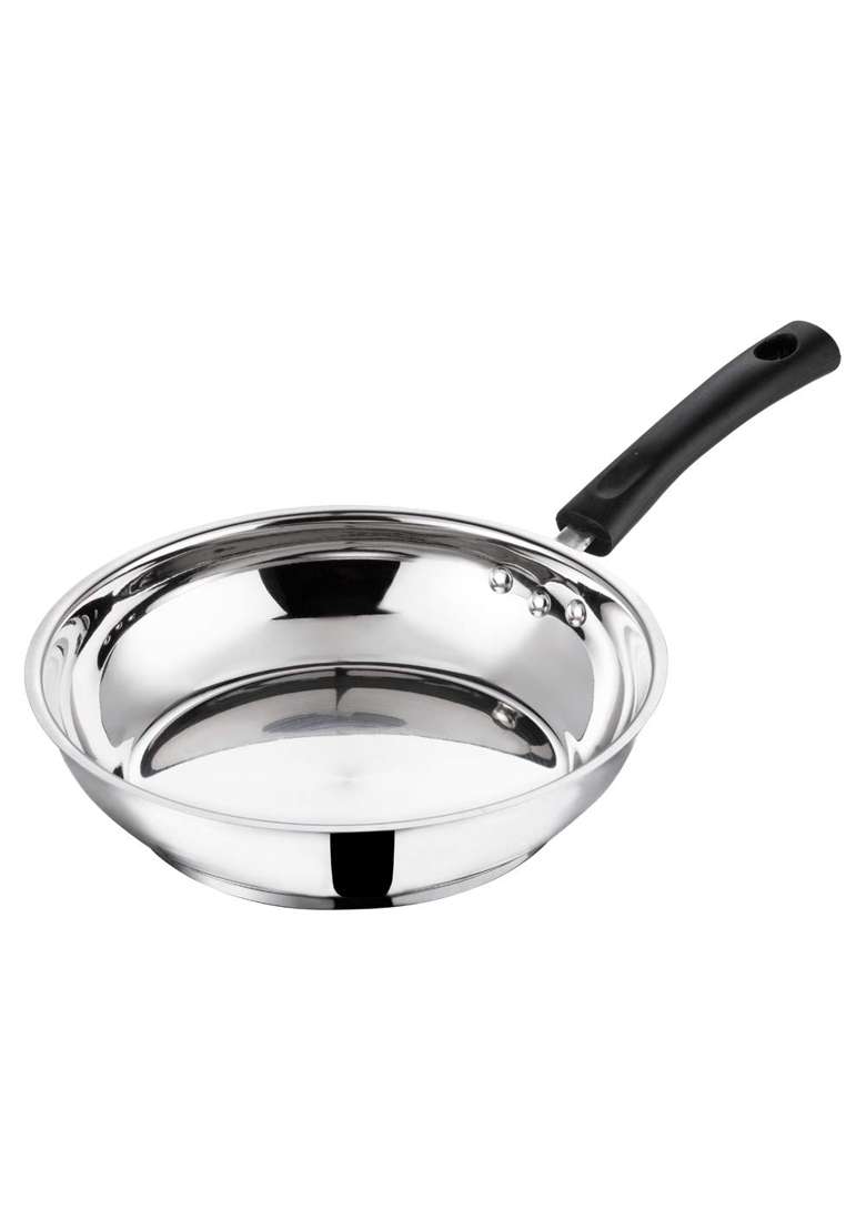 Vinod Stainless Steel Frypan Diameter | 24 cm | 9.4 Inch | Induction Compatible - Indya