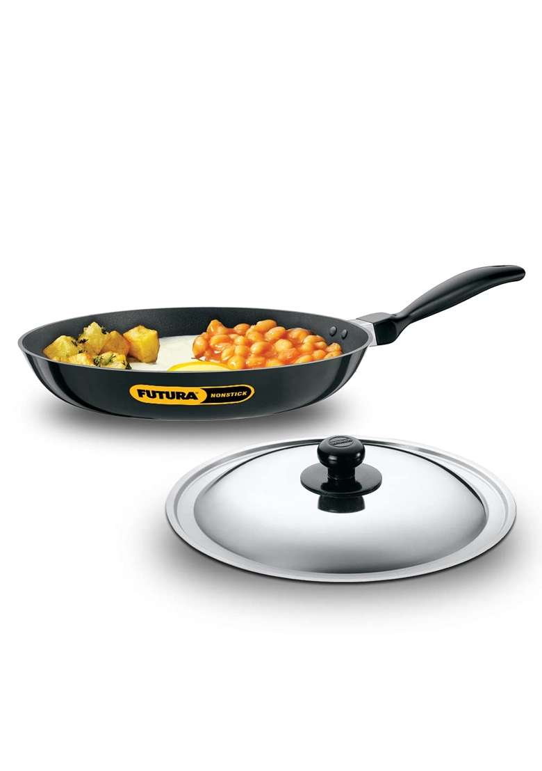 Hawkins Futura Non Stick Fry Pan with Stainless Steel Lid | 28 cm | 11 Inch - Indya