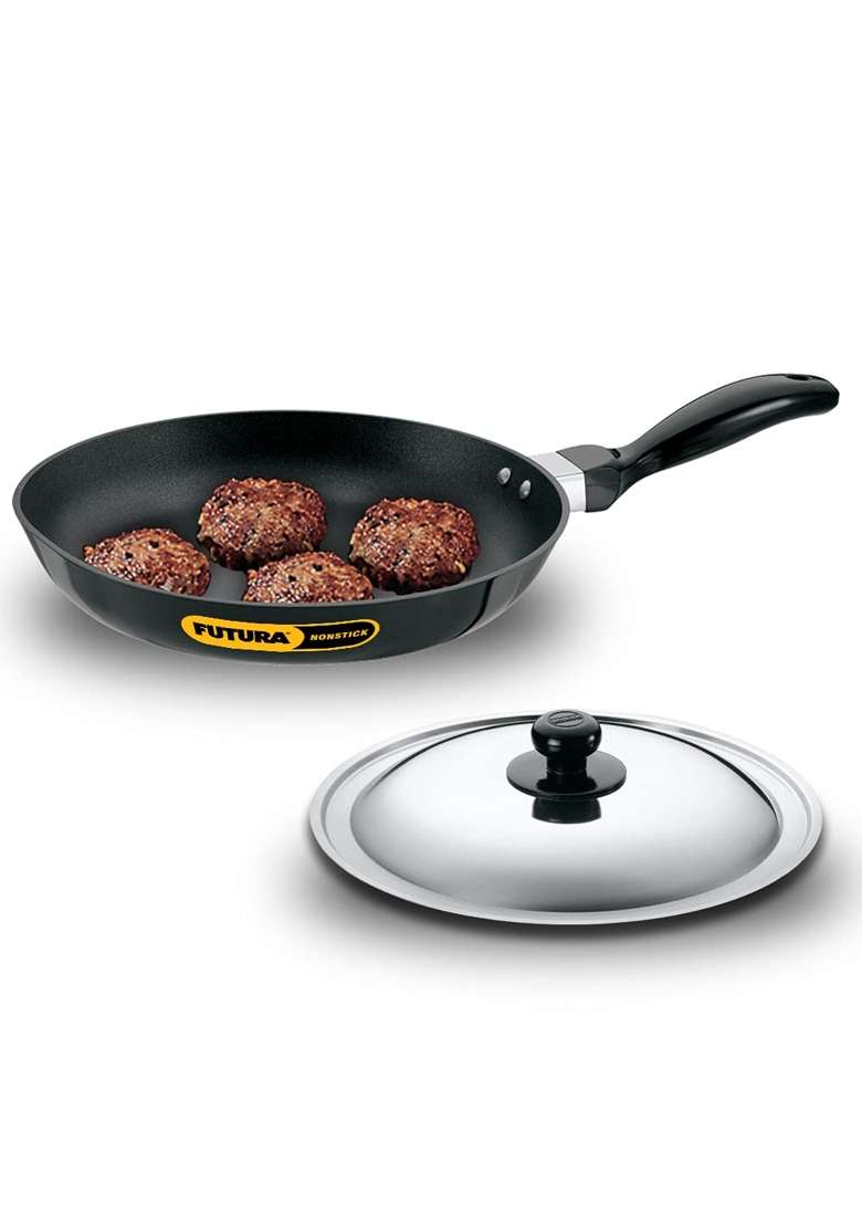 Hawkins Futura Frying Pan | 24 cm | 9.4 Inch | Non-Stick | With Lid - Indya