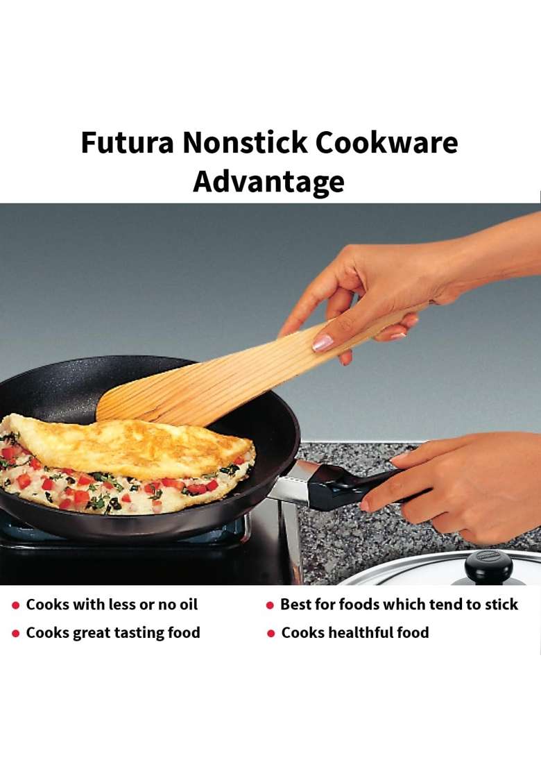 Hawkins Futura Frying Pan | 24 cm | 9.4 Inch | Non-Stick | With Lid - Indya
