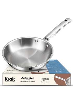 Kraft- follow your imagination Futuretec Triply Stainless Steel Cookware Frypan | 1.2 L | 1.3 Qt | 20 cm | 7.9 Inch | Induction Compatible
