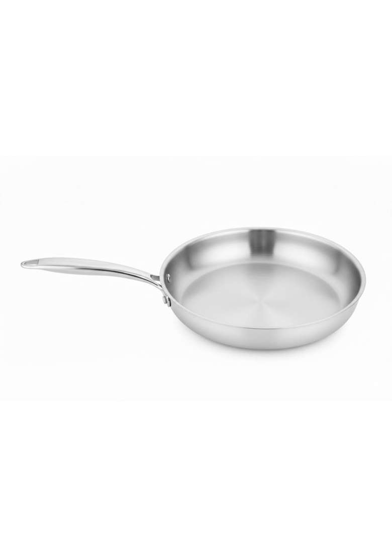 JSI Premium Stainless Steel Triply Fry Pan for Cooking | 1 L | 1.1 Qt | 20 cm | 7.9 Inch | Induction Compatible | Dishwasher Safe | Non-Toxic - Indya
