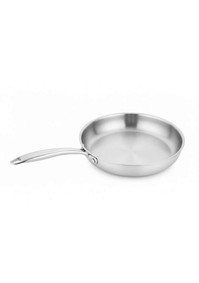 JSI Stainless Steel Triply Fry Pan | 1 L | 1.1 Qt | 20 cm | 7.9 Inch | Induction Compatible - Indya