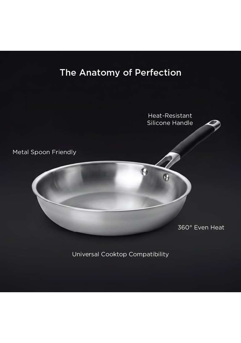 Meyer Trivantage Pro Triply Frying Pan | 20 cm | 7.9 Inch | Induction Compatible | Heavy Bottom - Indya