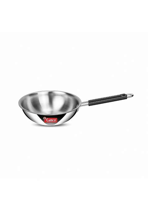 Camro Steel Camro Triply Artisian Deep Fry Pan Stainless Steel Induction Gas Compatible | 1.8 L | 1.9 Qt