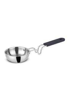 Orange Triply Stainless Steel Tadka Vaghariya Pan | 350 ml | 11.8 fl oz | 12 cm | 4.7 Inch | Induction Compatible