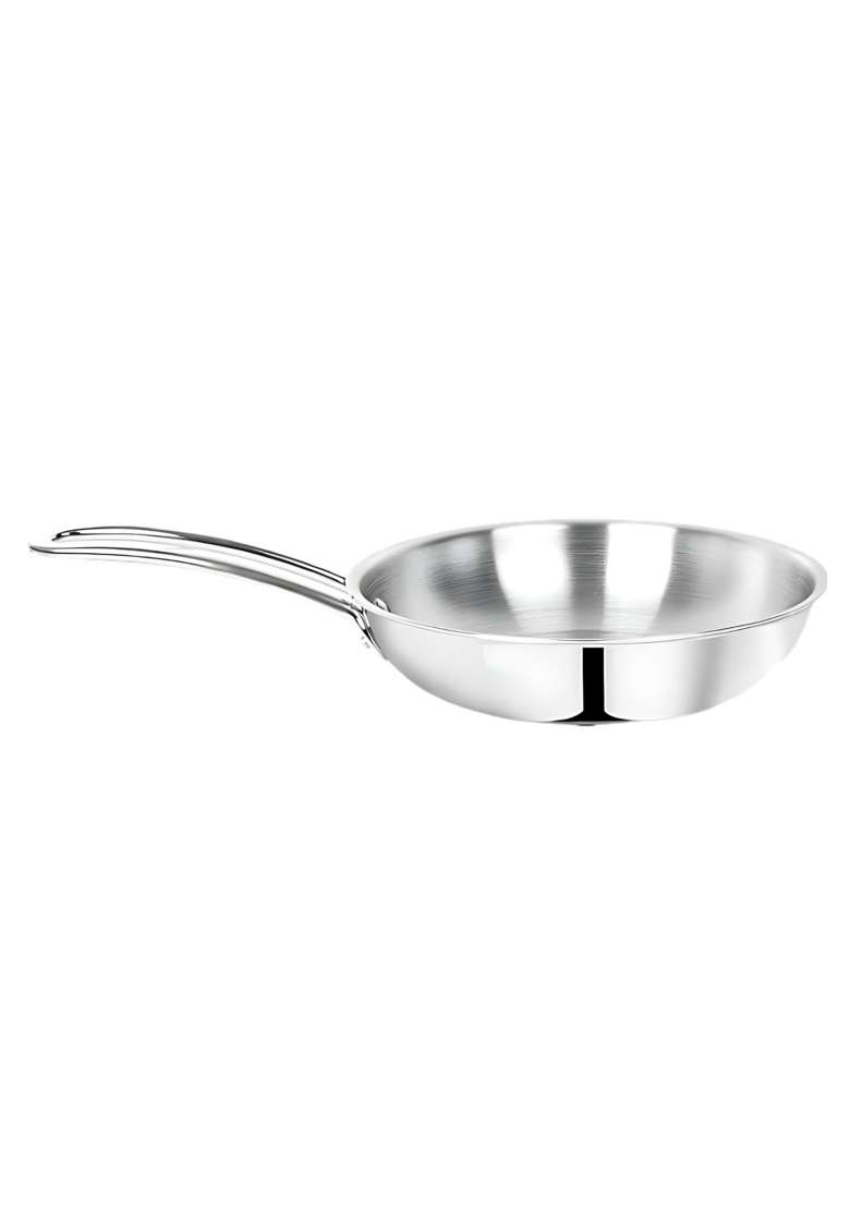 CLASSIC ESSENTIALS Triply Stainless Steel Fry Pan | 1.2 L | 1.3 Qt | 22 cm | 8.7 Inch | Induction Compatible | Heavy Bottom - Indya