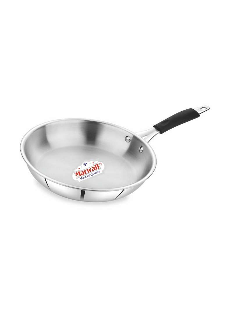 MARWALL Stainless Steel Triply Mini Frying Pan | 500 ml | 16.9 fl oz | 16 cm | 6.3 Inch - Indya