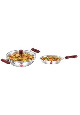 Hawkins - Ssf26 Tri-Ply Stainless Steel Frying Pan Tri-Ply Stainless Steel Deep-Fry Pan | 2.5 L | 2.6 Qt | 26 cm | 10.2 Inch | With Lid