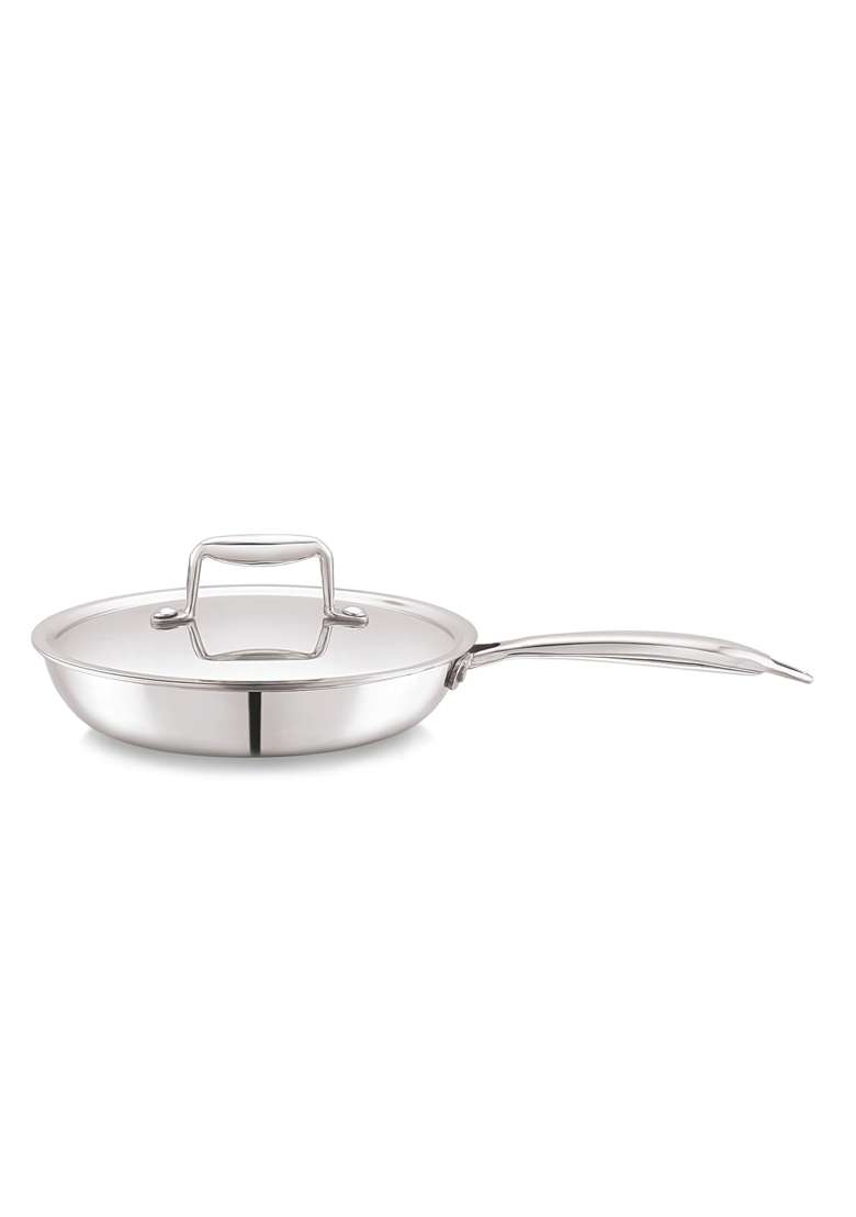 CELLO Tri-Ply Stainless Steel Cookware Fry Pan | 1.2 L | 1.3 Qt | 20 cm | 7.9 Inch | Induction Compatible | Dishwasher Safe - Indya