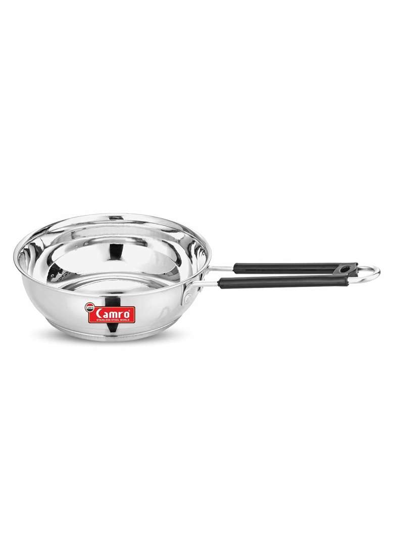 Camro Fry Pan Steel | 4 L | 4.2 Qt | Induction Compatible | Tri-Ply - Indya