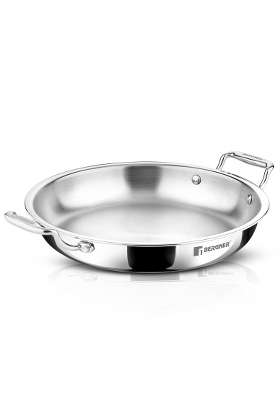BERGNER Argent Samsara Triply Jalebi Pan | 4 L | 4.2 Qt | 32 cm | 12.6 Inch | Induction Compatible