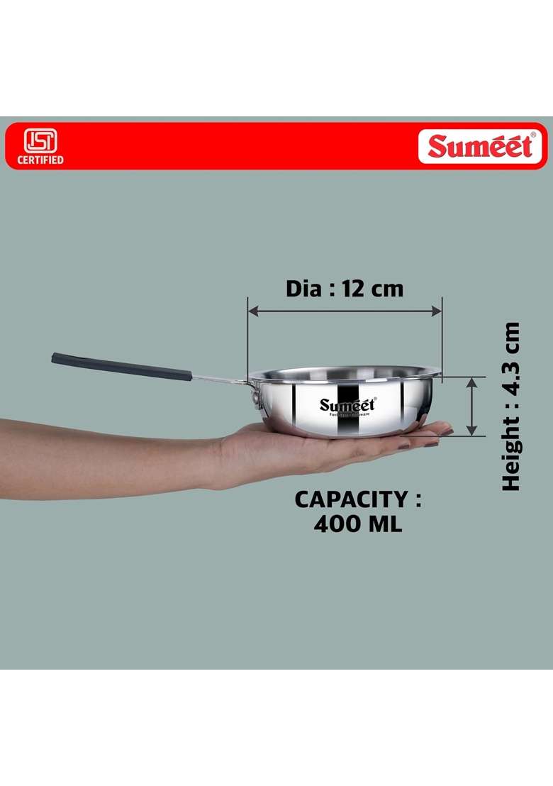 Sumeet Cook Smart ISI Certified Tri-Ply | 400 ml | 13.5 fl oz | 12 cm | 4.7 Inch | Induction Compatible - Indya