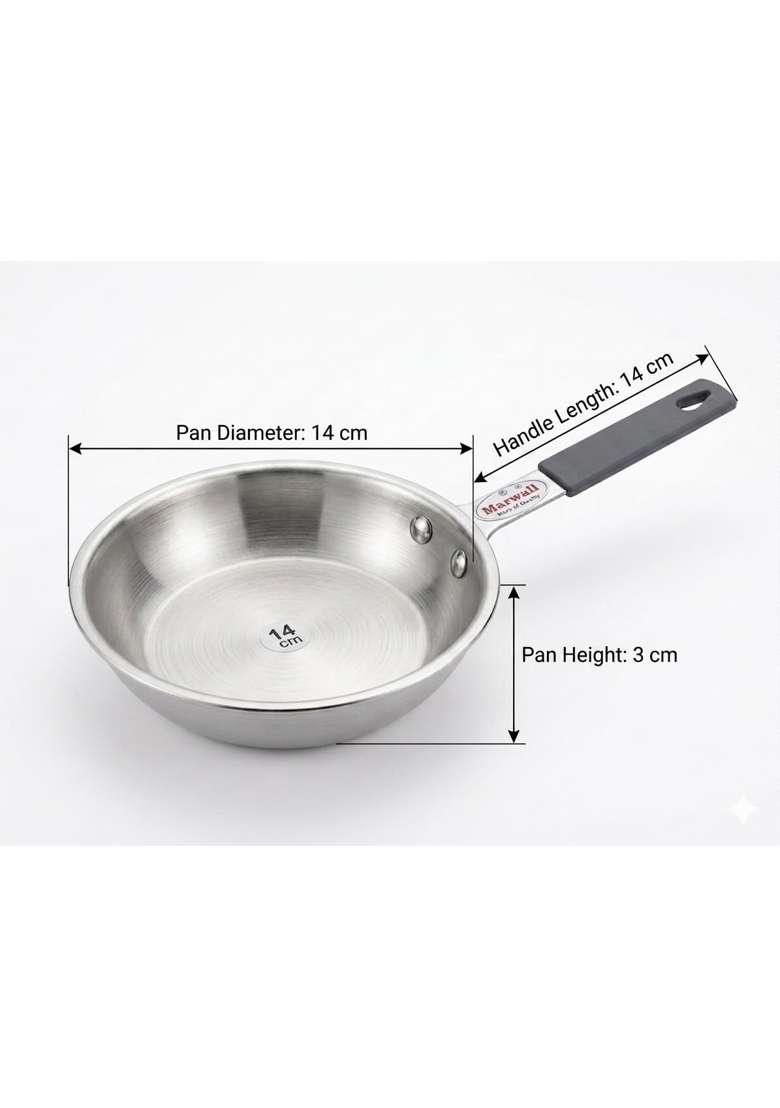 MARWALL Triply Stainless Steel Mini Baby Small Size | 350 ml | 11.8 fl oz | Induction Compatible - Indya