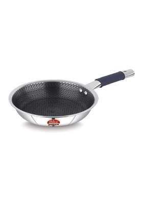 Classic Steels Hexa Comb Triply Frypan Without Lid | 1.5 L | 1.6 Qt | 22 cm | 8.7 Inch | Induction Compatible | Non-Stick