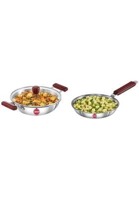 Hawkins Tri-Ply Stainless Steel Induction Compatible Deep-Fry Pan with Glass Lid | 2.5 L | 2.6 Qt | 22 cm | 8.7 Inch