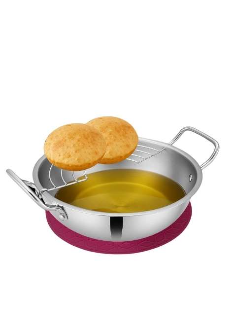 Prabha Elante Triply Kadai with Glass Lid | 5.5 L | 5.8 Qt | 30 cm | 11.8 Inch | Induction Compatible