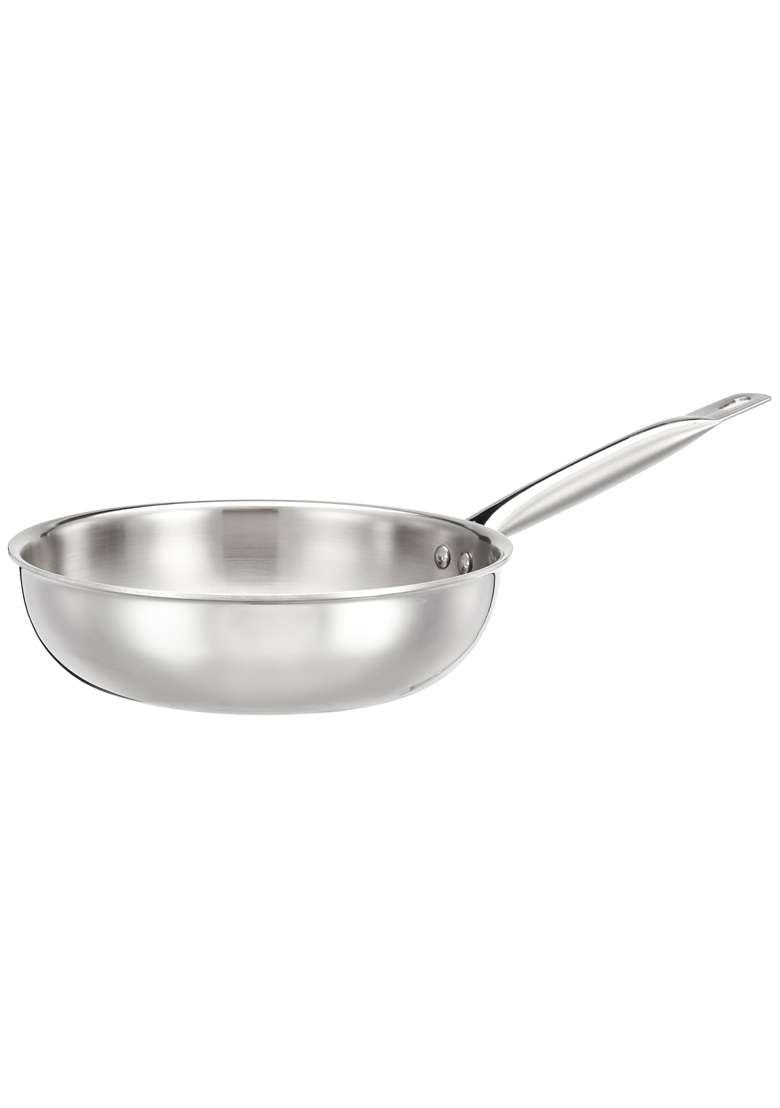 Solimo Amazon Brand Solimo Stainless Steel Triply Frying Pan | 22 cm | 8.7 Inch | Induction Compatible - Indya