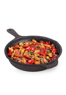 The Indus Valley Preseasoned Cast Iron Fry Pan Skillet with Long Handle | 1.6 L | 1.7 Qt | 25 cm | 9.8 Inch | Induction Compatible | Non-Toxic
