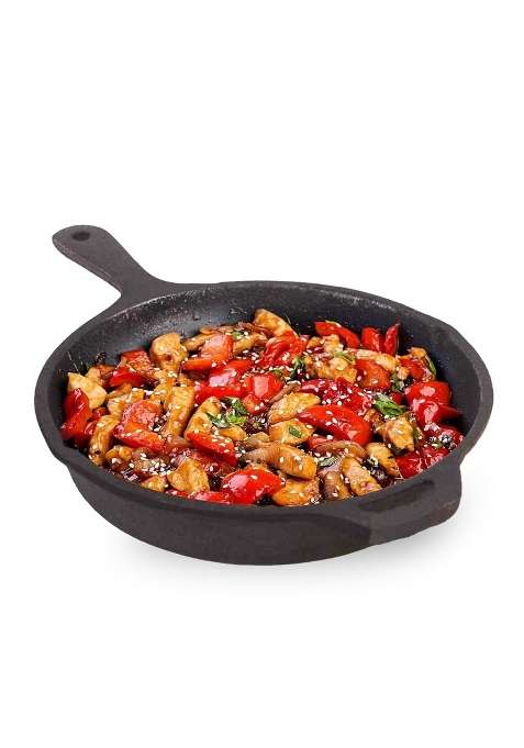 The Indus Valley Preseasoned Cast Iron Fry Pan Skillet with Long Handle | 1.6 L | 1.7 Qt | 25 cm | 9.8 Inch | Induction Compatible | Non-Toxic
